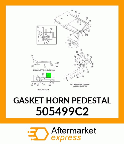 GASKET HORN PEDESTAL 505499C2