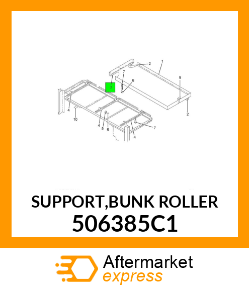 SUPPORT,BUNK ROLLER 506385C1