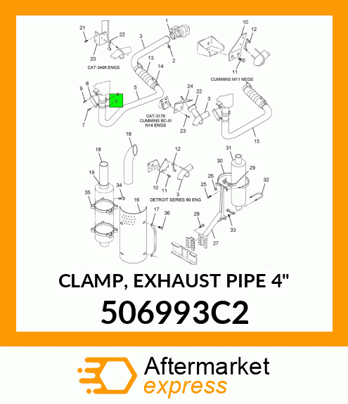 CLAMP, EXHAUST PIPE 4" 506993C2