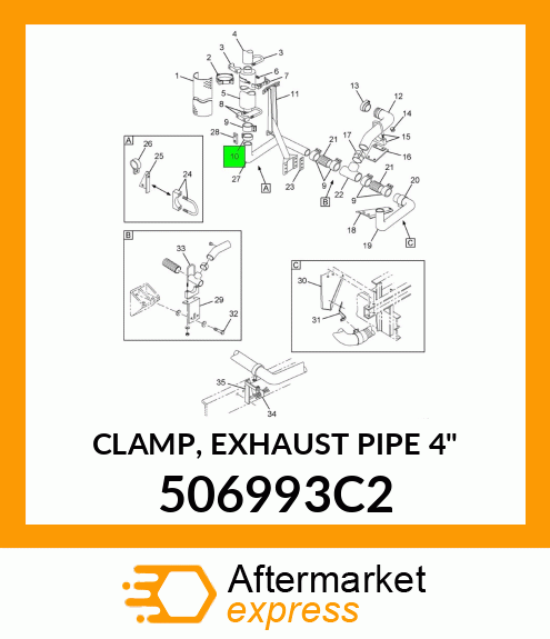 CLAMP, EXHAUST PIPE 4" 506993C2