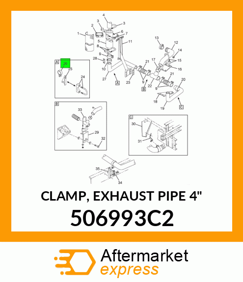 CLAMP, EXHAUST PIPE 4" 506993C2