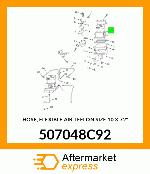 HOSE, FLEXIBLE AIR TEFLON SIZE 10 X 72" 507048C92