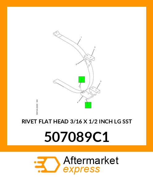 RIVET FLAT HEAD 3/16 X 1/2 INCH LG SST 507089C1