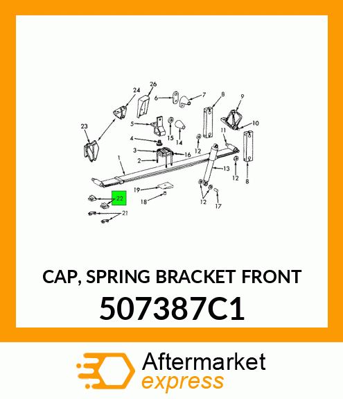 CAP, SPRING BRACKET FRONT 507387C1