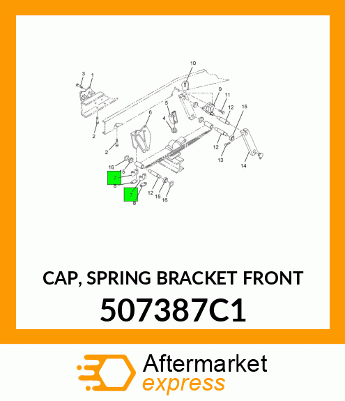 CAP, SPRING BRACKET FRONT 507387C1