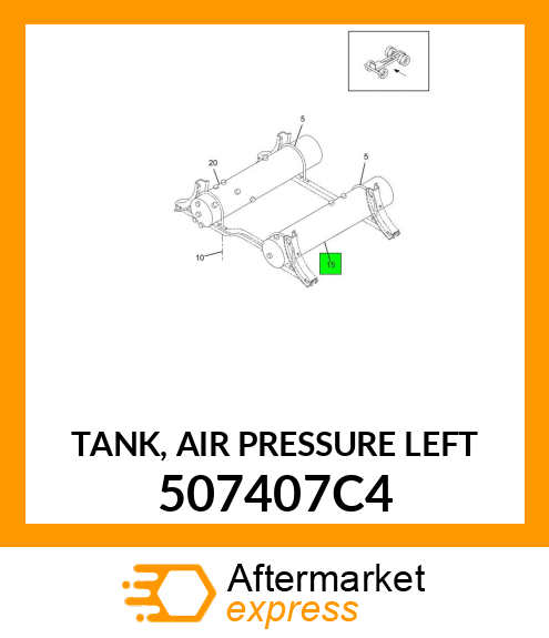 TANK, AIR PRESSURE LEFT 507407C4