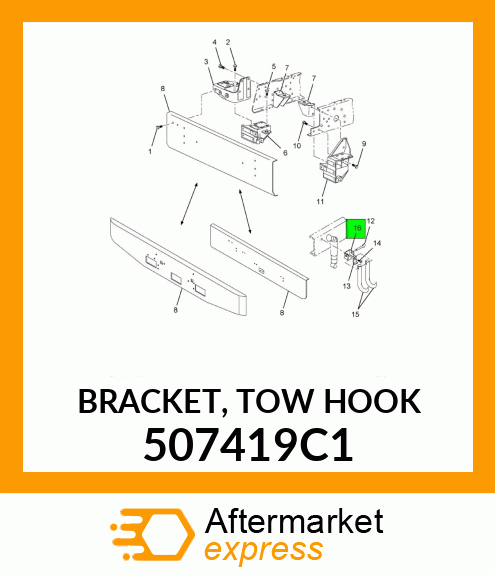 BRACKET, TOW HOOK 507419C1