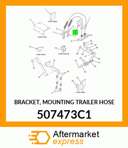 BRACKET, MOUNTING TRAILER HOSE 507473C1