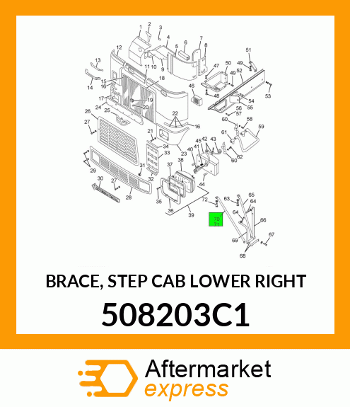 BRACE, STEP CAB LOWER RIGHT 508203C1