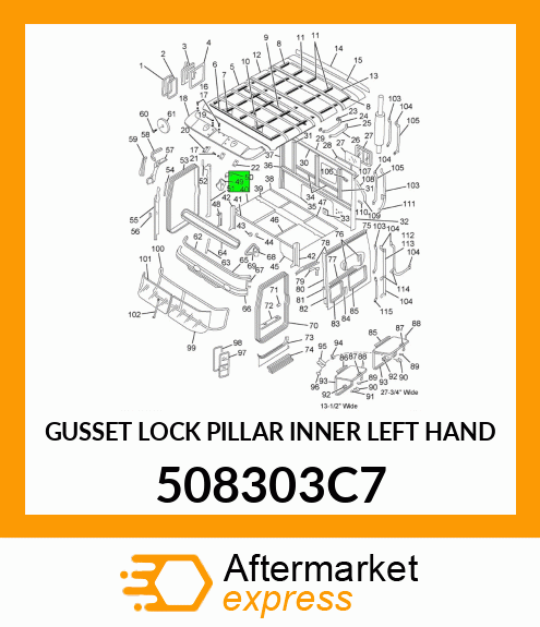 GUSSET LOCK PILLAR INNER LEFT HAND 508303C7