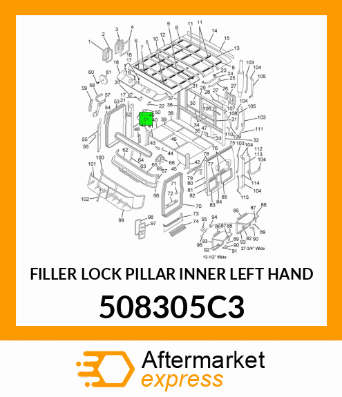 FILLER LOCK PILLAR INNER LEFT HAND 508305C3