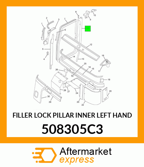 FILLER LOCK PILLAR INNER LEFT HAND 508305C3