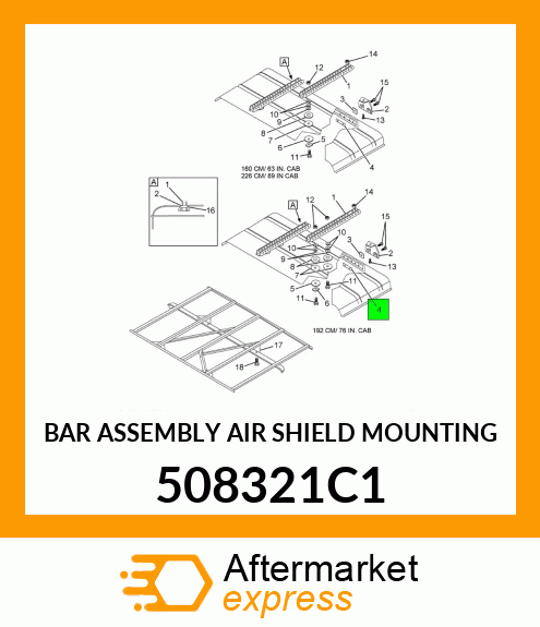 BAR ASSEMBLY AIR SHIELD MOUNTING 508321C1