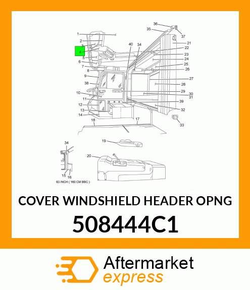 COVER WINDSHIELD HEADER OPNG 508444C1