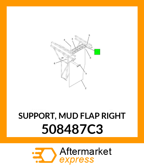 SUPPORT, MUD FLAP RIGHT 508487C3