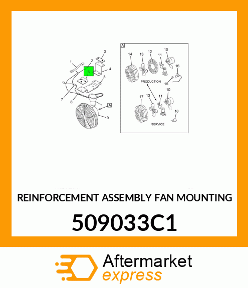 REINFORCEMENT ASSEMBLY FAN MOUNTING 509033C1