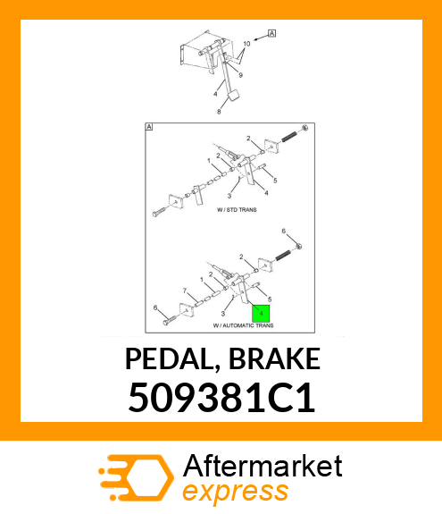 PEDAL, BRAKE 509381C1