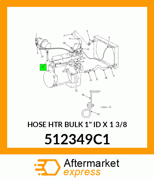 HOSE HTR BULK 1" ID X 1 3/8 512349C1