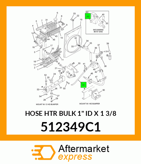 HOSE HTR BULK 1" ID X 1 3/8 512349C1