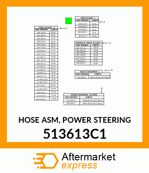 HOSE ASM, POWER STEERING 513613C1