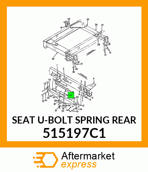 SEAT U-BOLT SPRING REAR 515197C1