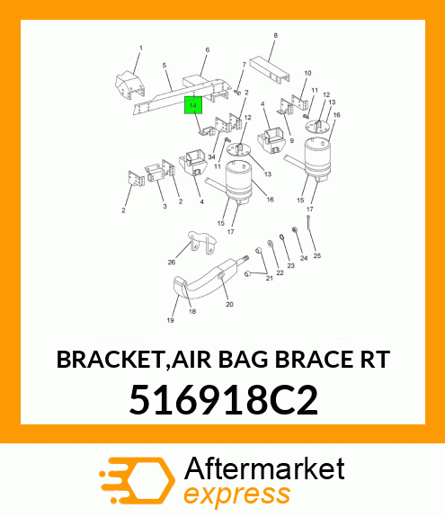 BRACKET,AIR BAG BRACE RT 516918C2