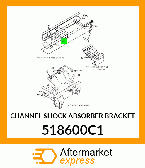 CHANNEL SHOCK ABSORBER BRACKET 518600C1