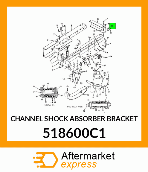 CHANNEL SHOCK ABSORBER BRACKET 518600C1