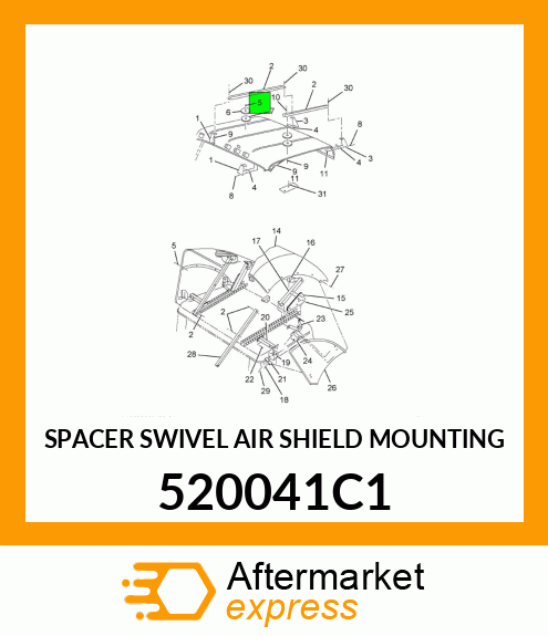 SPACER SWIVEL AIR SHIELD MOUNTING 520041C1