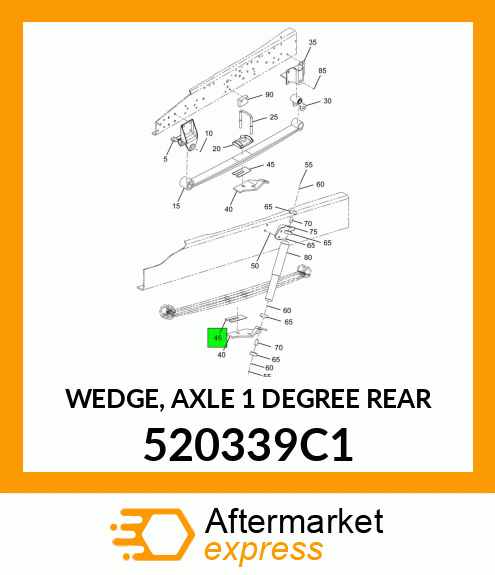 WEDGE, AXLE 1 DEGREE REAR 520339C1