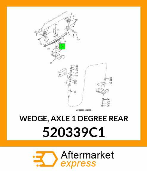 WEDGE, AXLE 1 DEGREE REAR 520339C1