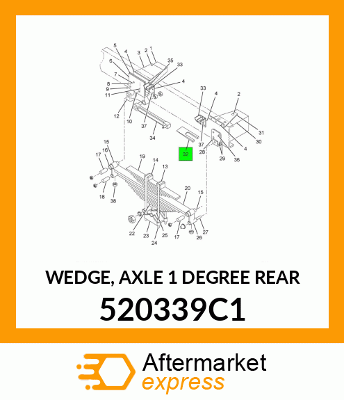 WEDGE, AXLE 1 DEGREE REAR 520339C1