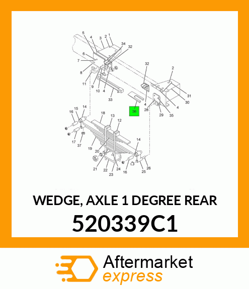 WEDGE, AXLE 1 DEGREE REAR 520339C1