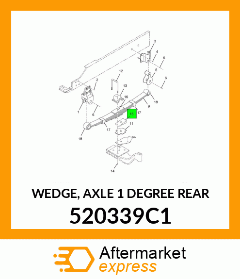 WEDGE, AXLE 1 DEGREE REAR 520339C1