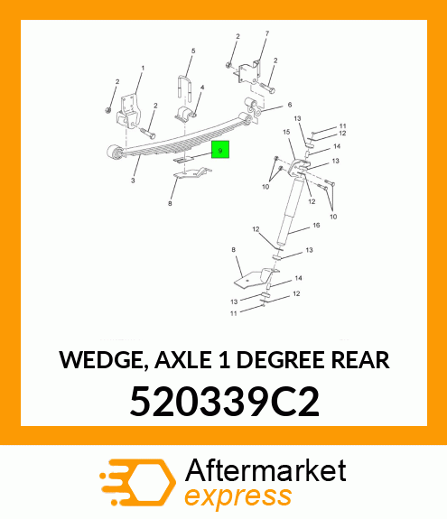 WEDGE, AXLE 1 DEGREE REAR 520339C2