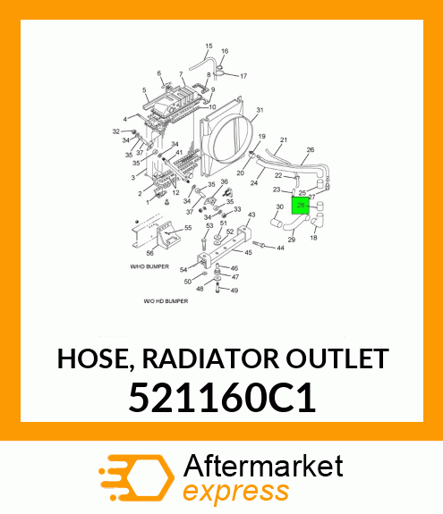 HOSE, RADIATOR OUTLET 521160C1