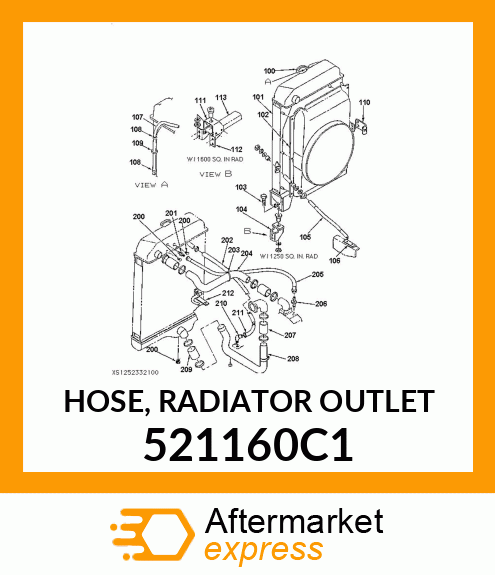 HOSE, RADIATOR OUTLET 521160C1