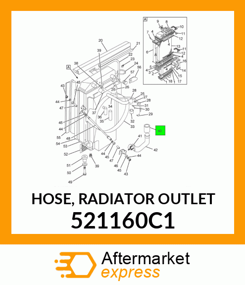 HOSE, RADIATOR OUTLET 521160C1