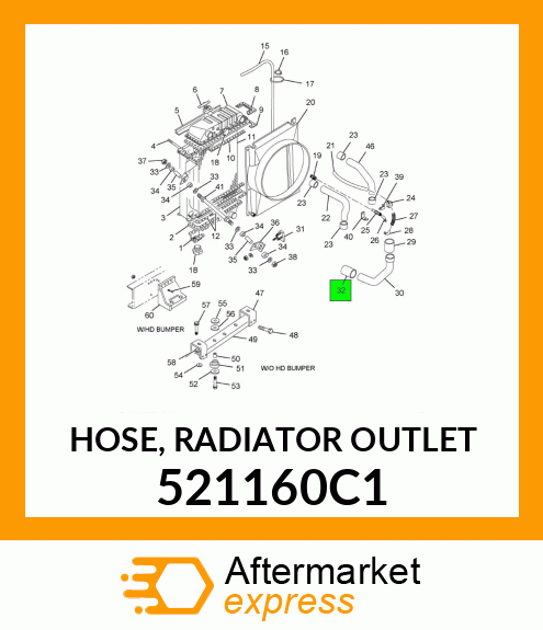 HOSE, RADIATOR OUTLET 521160C1