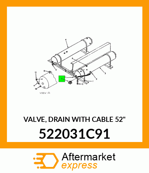 VALVE, DRAIN WITH CABLE 52" 522031C91