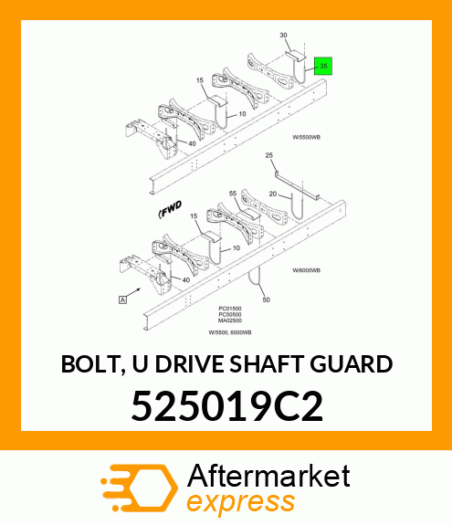 BOLT, "U" DRIVE SHAFT GUARD 525019C2