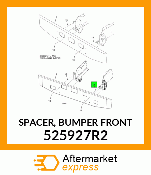 SPACER, BUMPER FRONT 525927R2