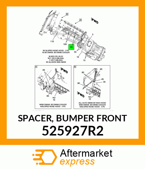 SPACER, BUMPER FRONT 525927R2