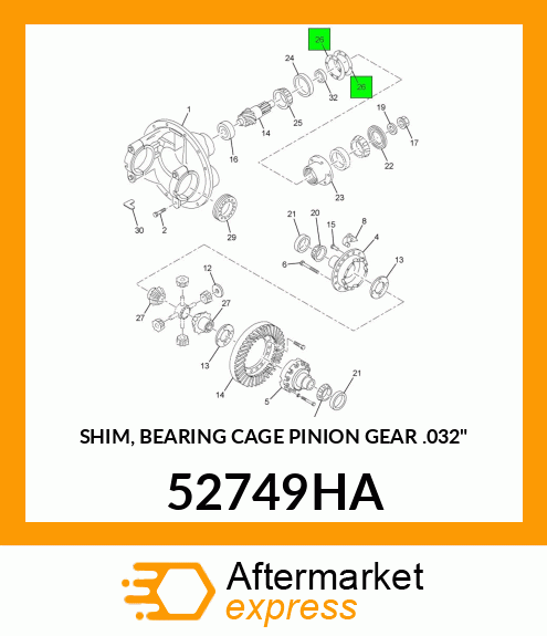 SHIM, BEARING CAGE PINION GEAR .032" 52749HA