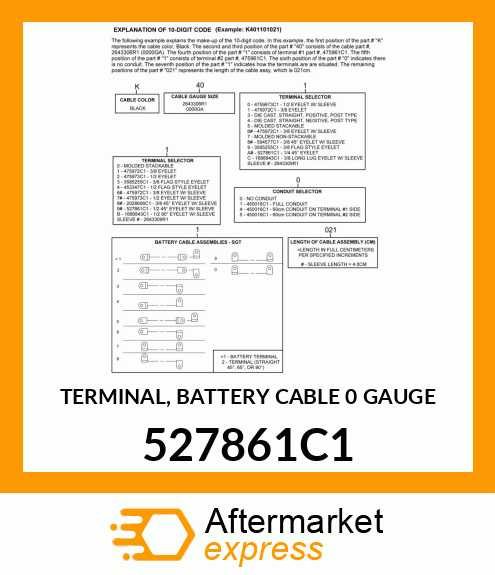 TERMINAL, BATTERY CABLE 0 GAUGE 527861C1