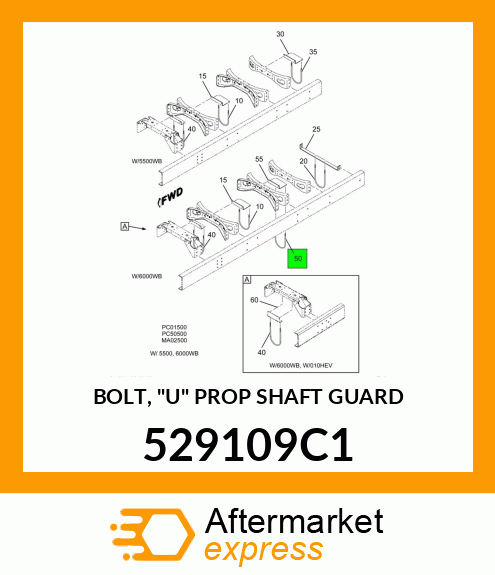 BOLT, "U" PROP SHAFT GUARD 529109C1