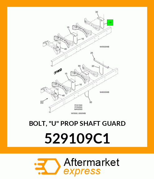 BOLT, "U" PROP SHAFT GUARD 529109C1