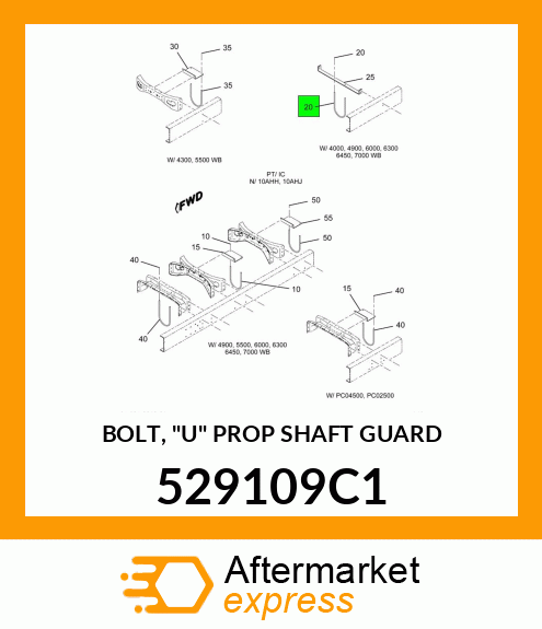 BOLT, "U" PROP SHAFT GUARD 529109C1