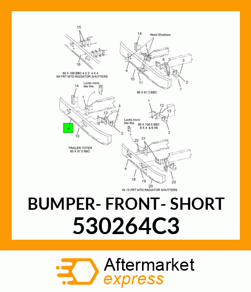 BUMPER- FRONT- SHORT 530264C3