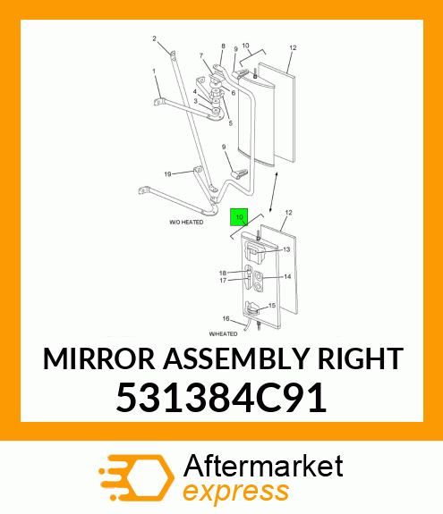 MIRROR ASSEMBLY RIGHT 531384C91